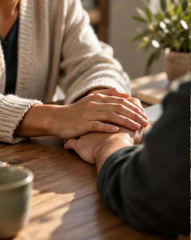 Un gesto de apoyo y cercanía entre dos personas